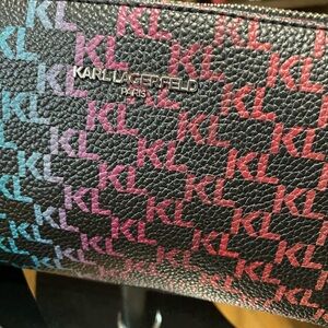 Karl Lagerfeld Black Bag with Multicolor KL Pattern